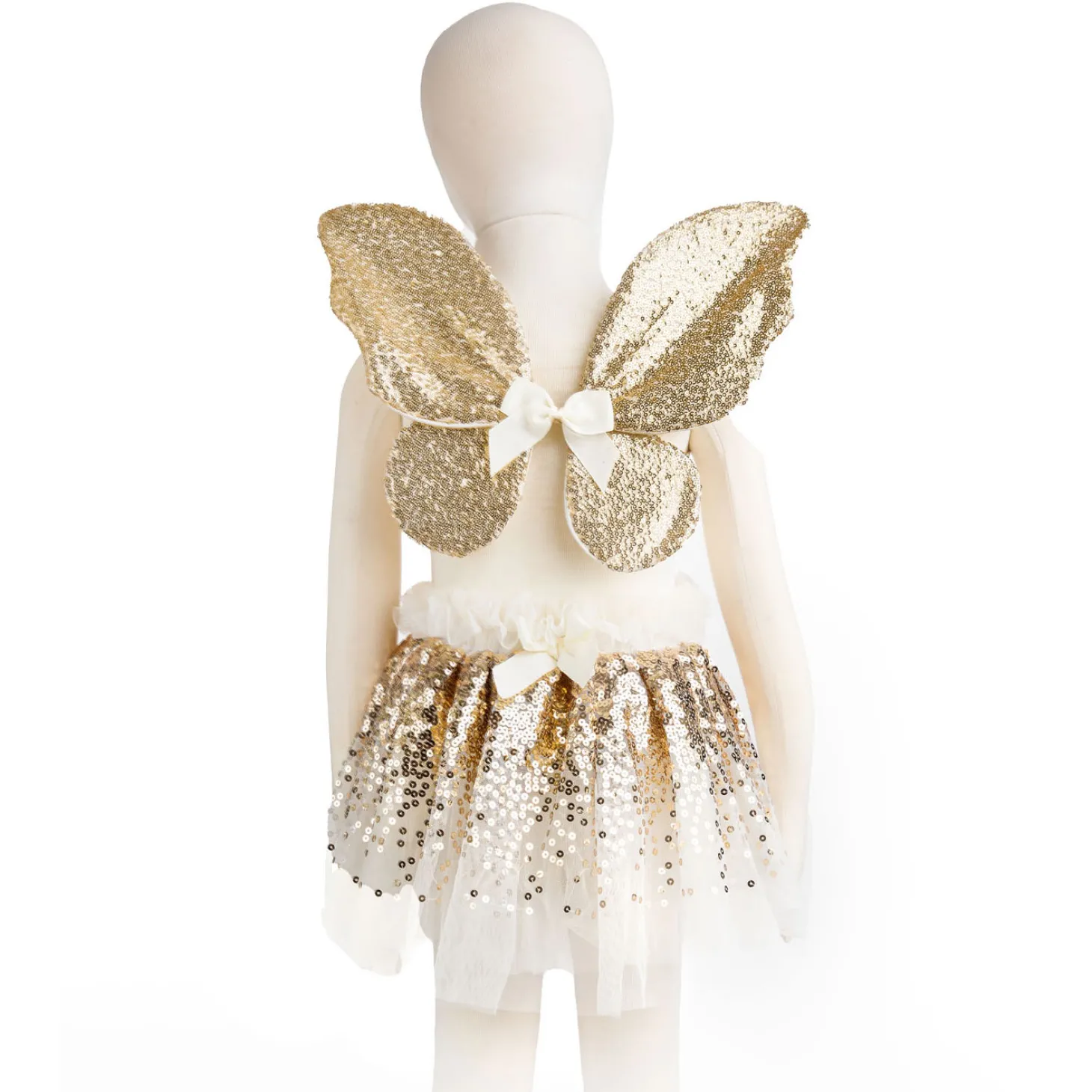 Verkleedset Vlinder Goud met Staf, 4-6 jaar