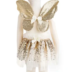 Verkleedset Vlinder Goud met Staf, 4-6 jaar