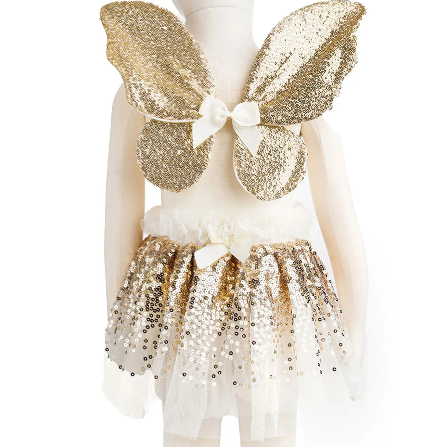 Verkleedset Vlinder Goud met Staf, 4-6 jaar