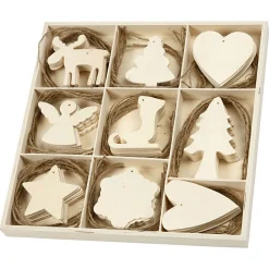 Versier je Houten Kerst Hangers, 72st.