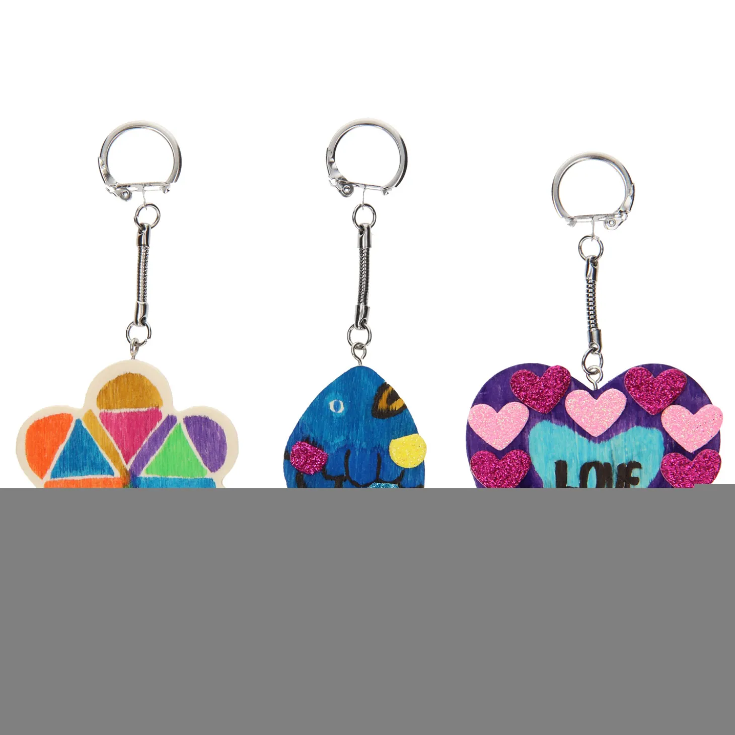 Versier je Houten Sleutelhanger, 3st.