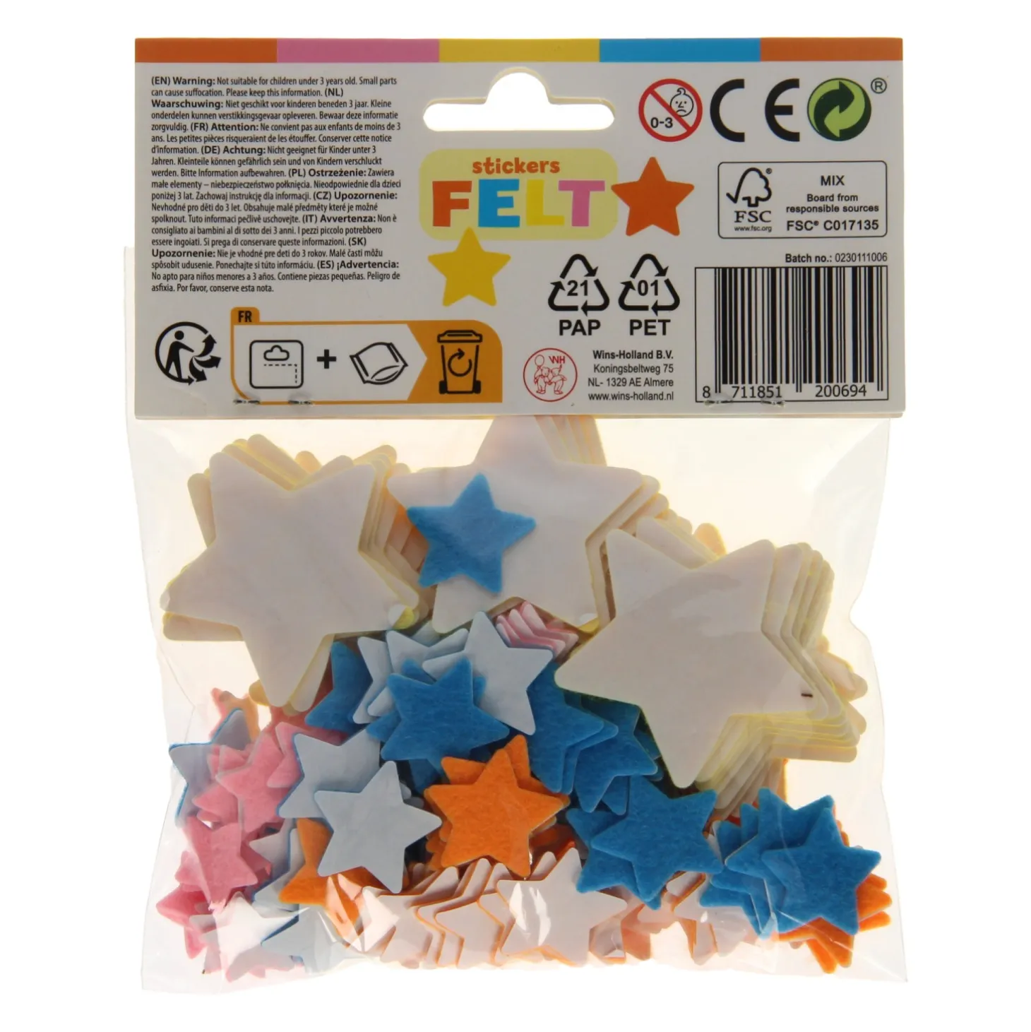 Viltstickers - Sterren, 200st.