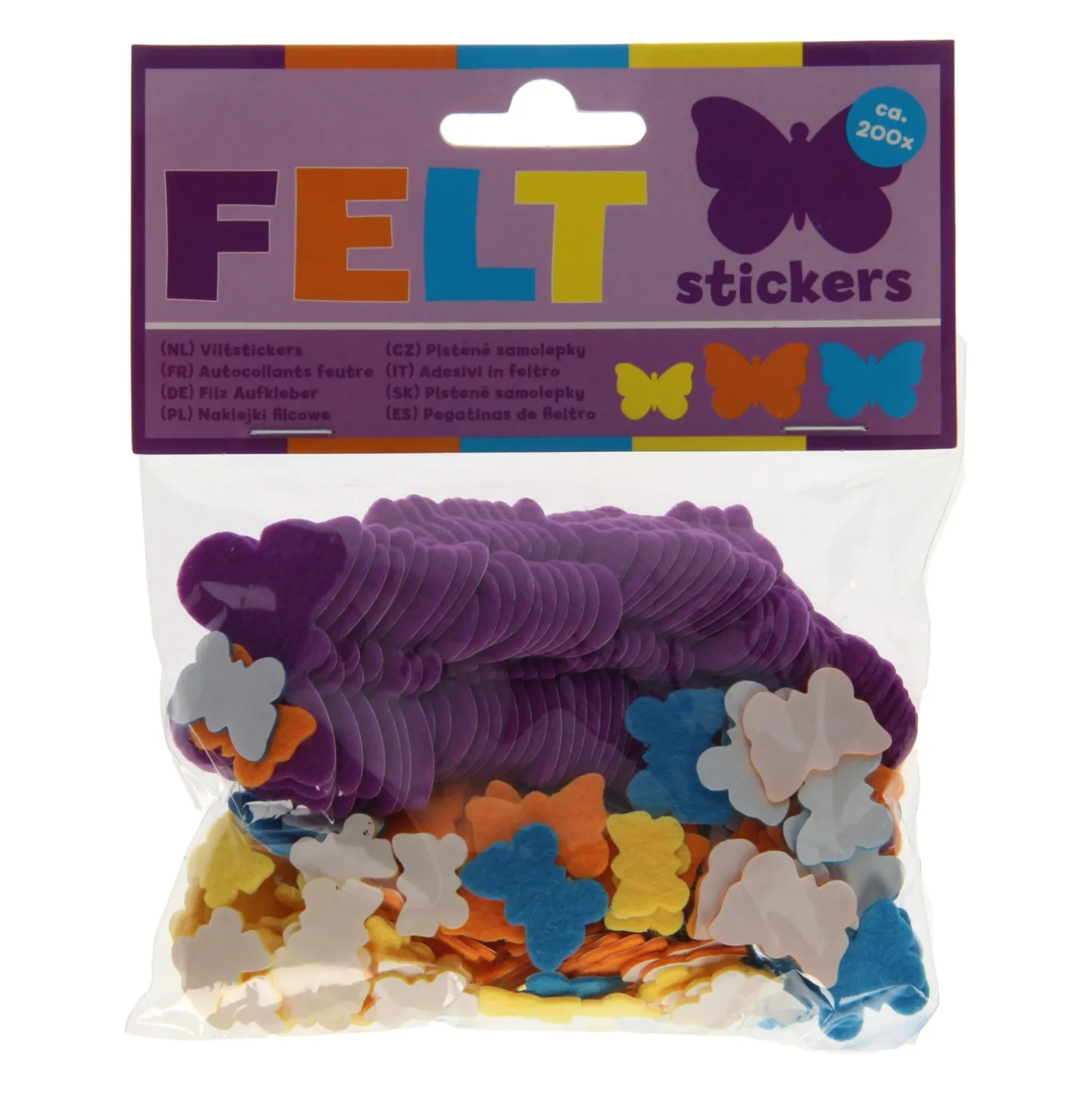 Viltstickers - Vlinders, 200st.