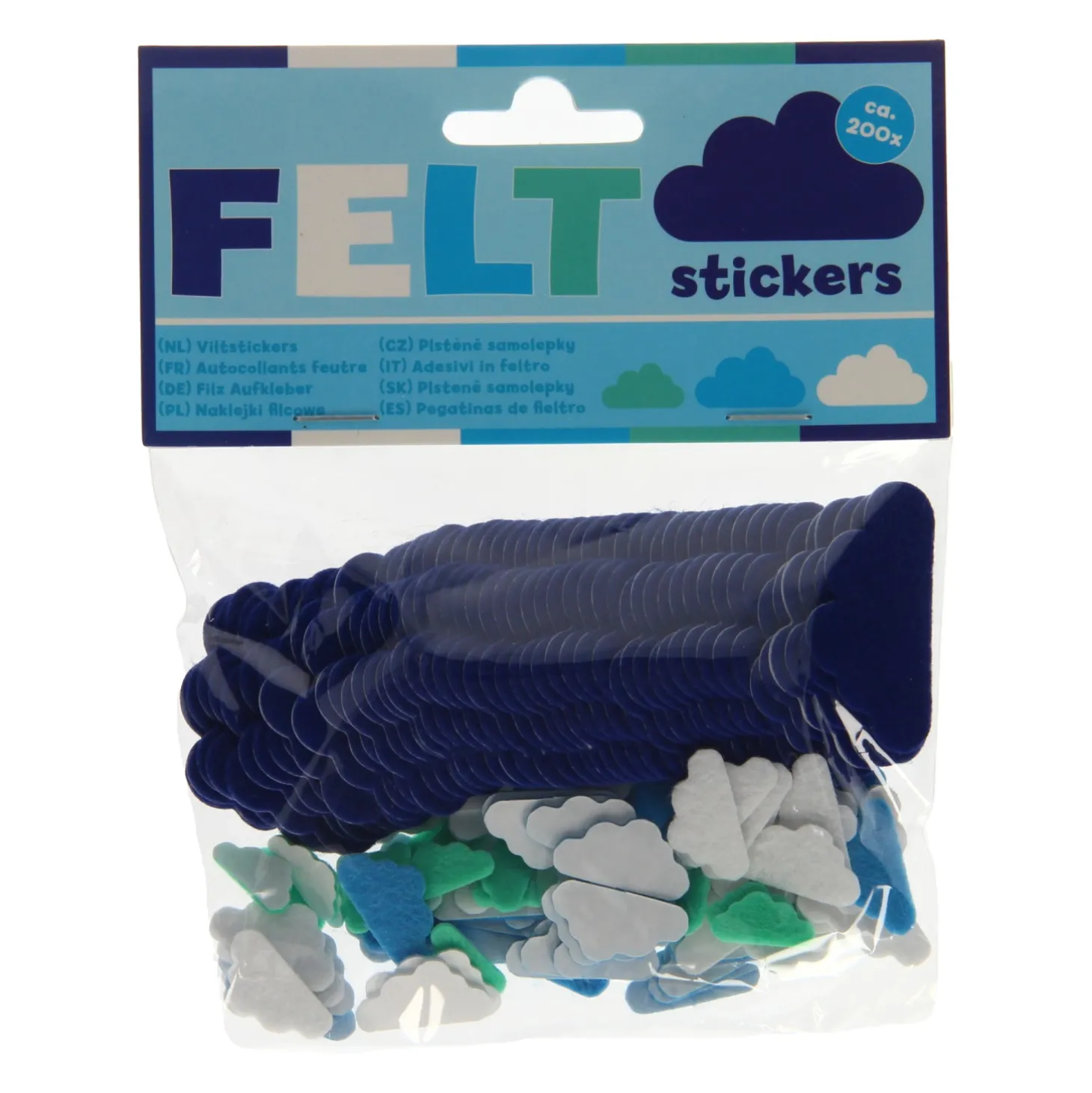 Viltstickers - Wolkjes, 200st.
