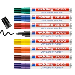 Viltstift Permanent Edding 3000 rond 1.5-3mm, 10st.