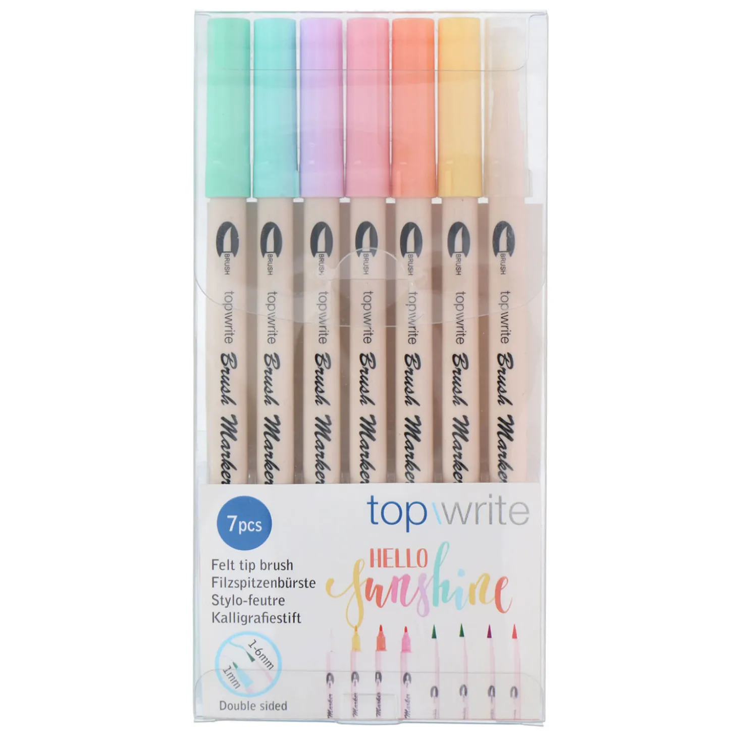 Viltstiften/Brushpennen Dubbelzijdig, 7st.