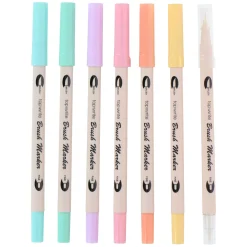 Viltstiften/Brushpennen Dubbelzijdig, 7st.