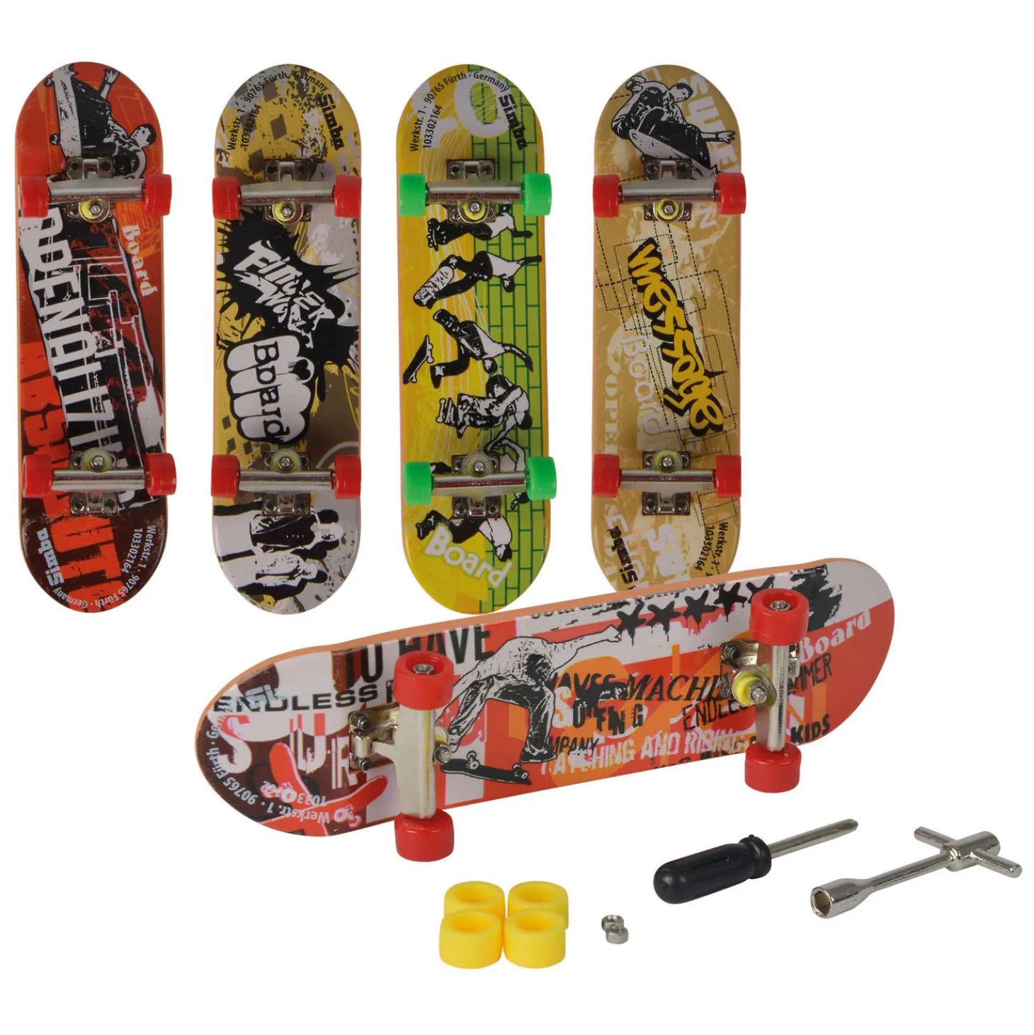 Vinger Skateboard X-Treme Kleur met Accessoires
