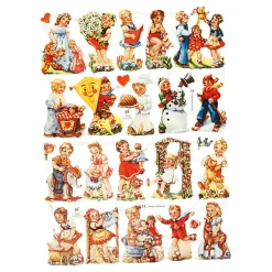 Vintage Plaatjes Nostalgische Kinderen, 2 Vellen