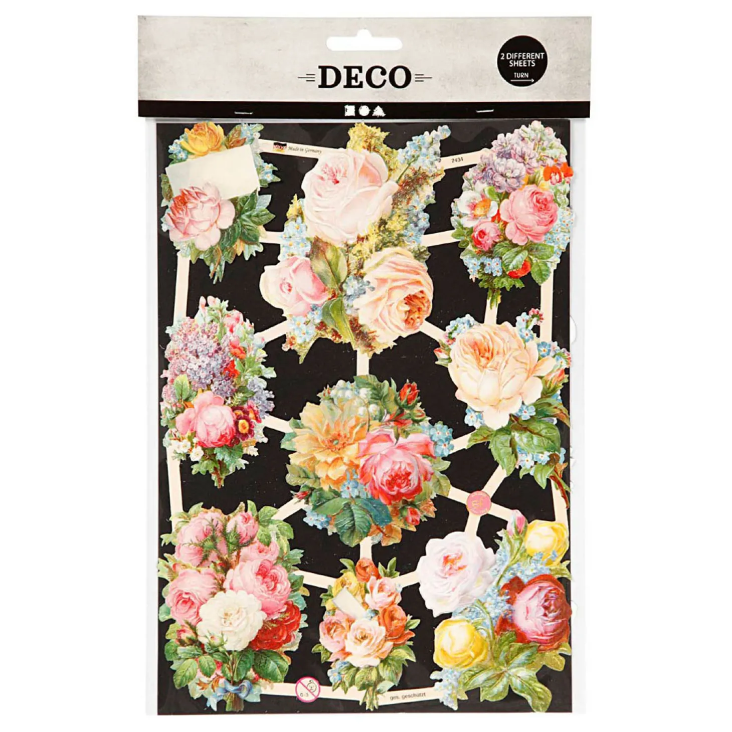 Vintage Plaatjes Rozen, 2 Vellen