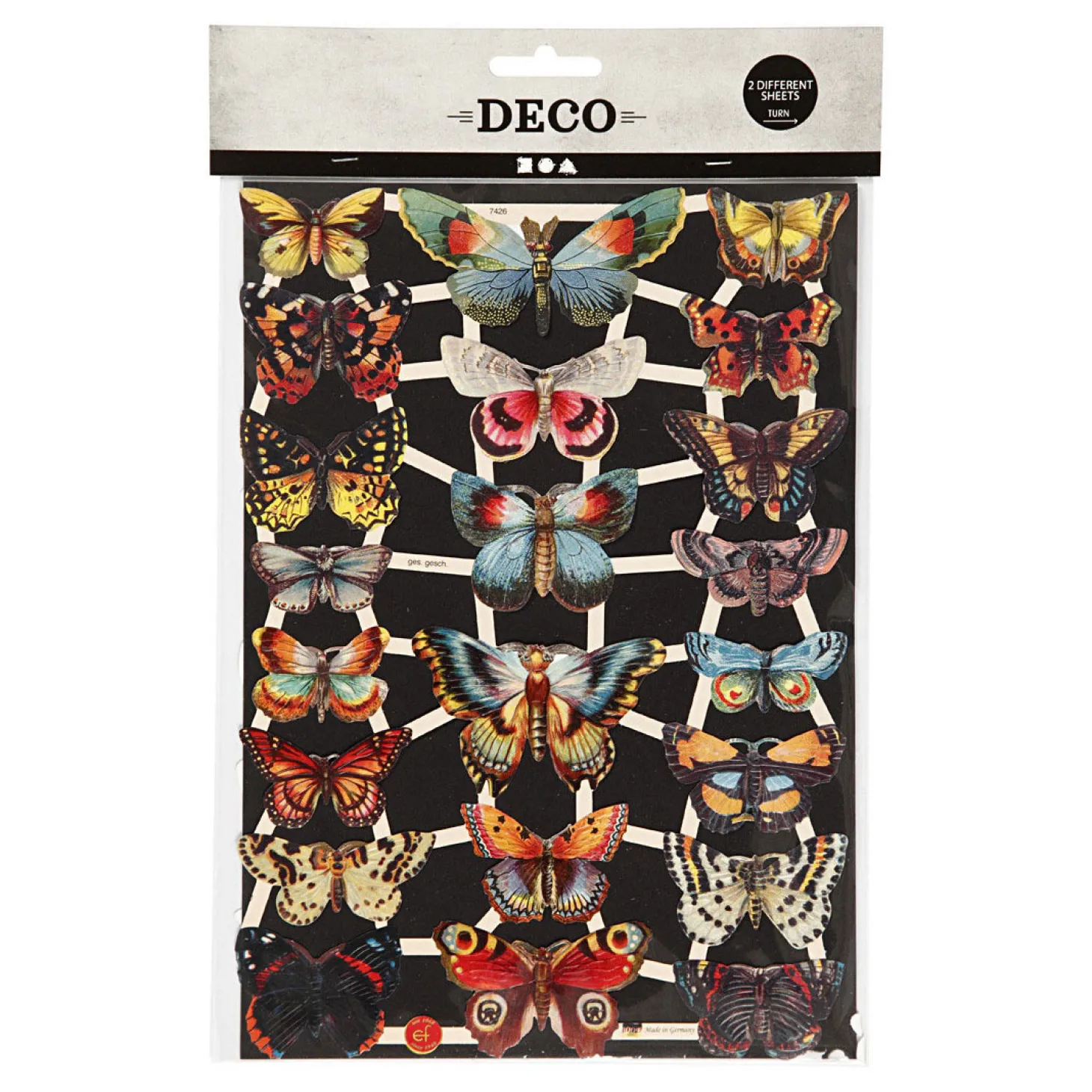 Vintage Plaatjes Vlinders, 2 Vellen