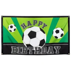 Vlag Voetbal Happy Birthday, 150x90cm