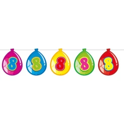 Vlaggenlijn Ballonnen 8 jaar, 10mtr.