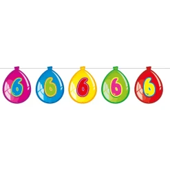 Vlaggenlijn Ballonnen 6 jaar, 10mtr.