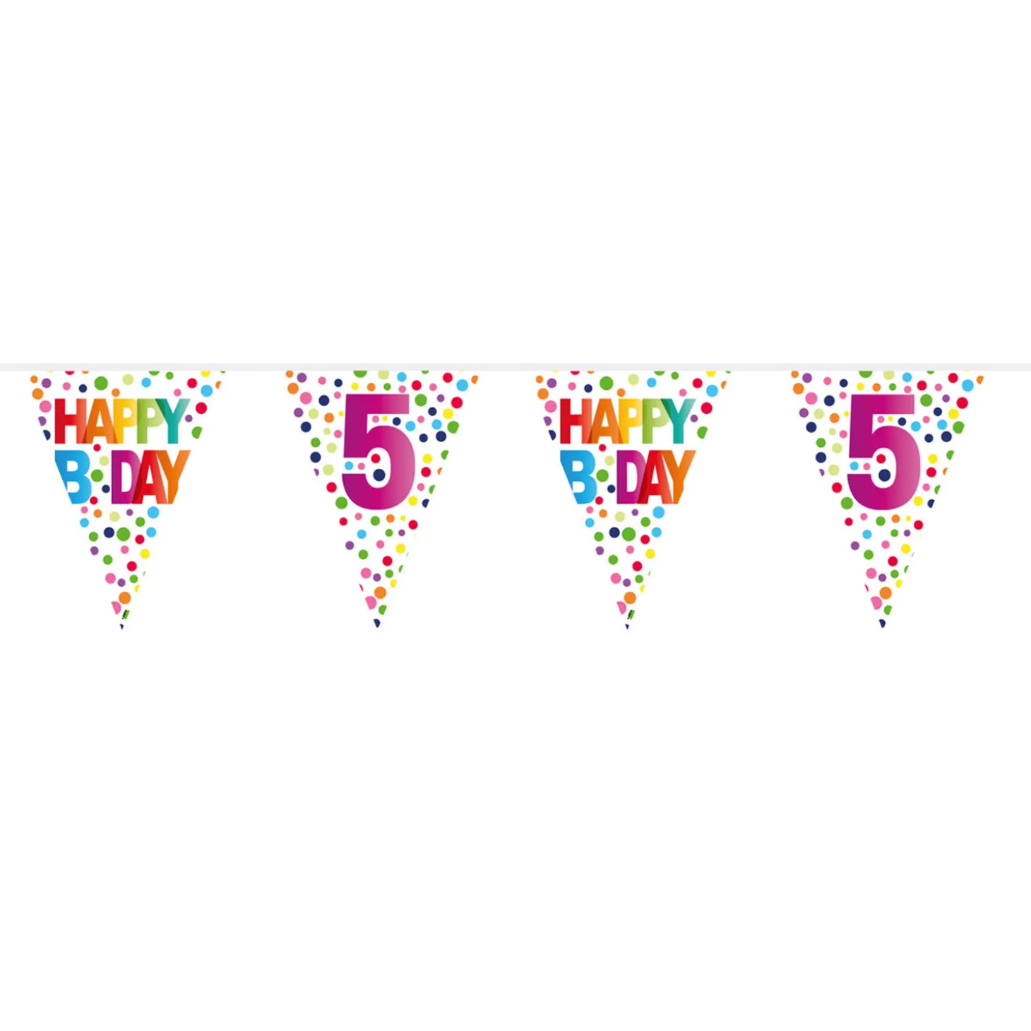 Vlaggenlijn Confetti 5 jaar, 10mtr.