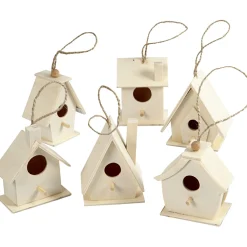 Vogelhuis Hout 7cm, 6st.