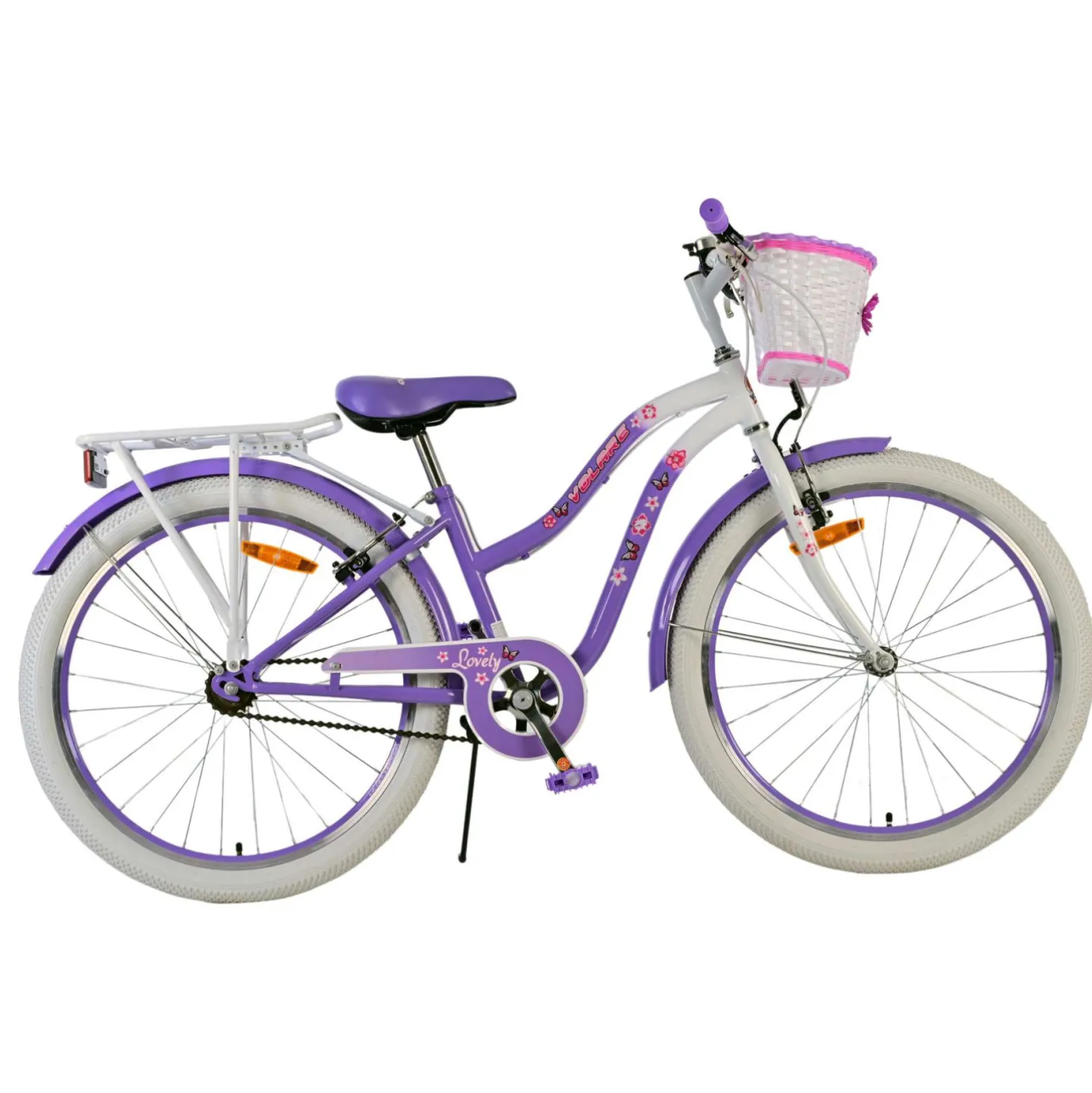 Volare Lovely Fiets - 24 inch - Paars - Twee handremmen