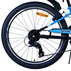 Volare Sportivo Fiets - 24 inch - 7 Speed - Zwart Blauw