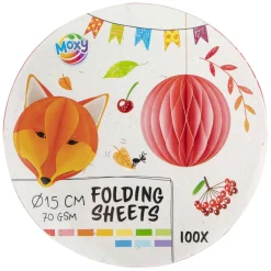 Vouwblaadjes Rond 15cm, 100 Vellen 10 Kleuren