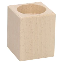 Waxinelichthouder Vierkant Beukenhout.