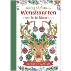 Wenskaarten om in te kleuren - Merry Christmas