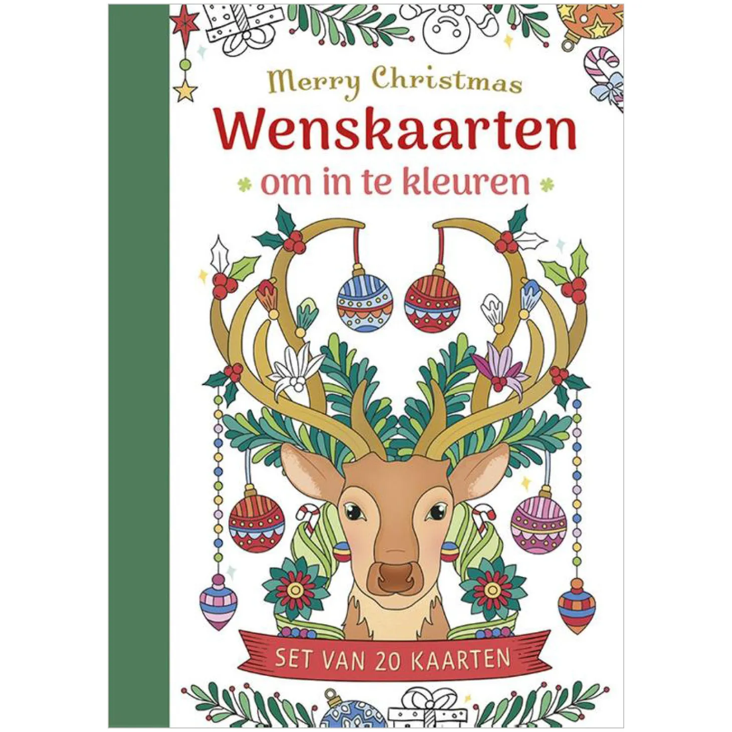 Wenskaarten om in te kleuren - Merry Christmas