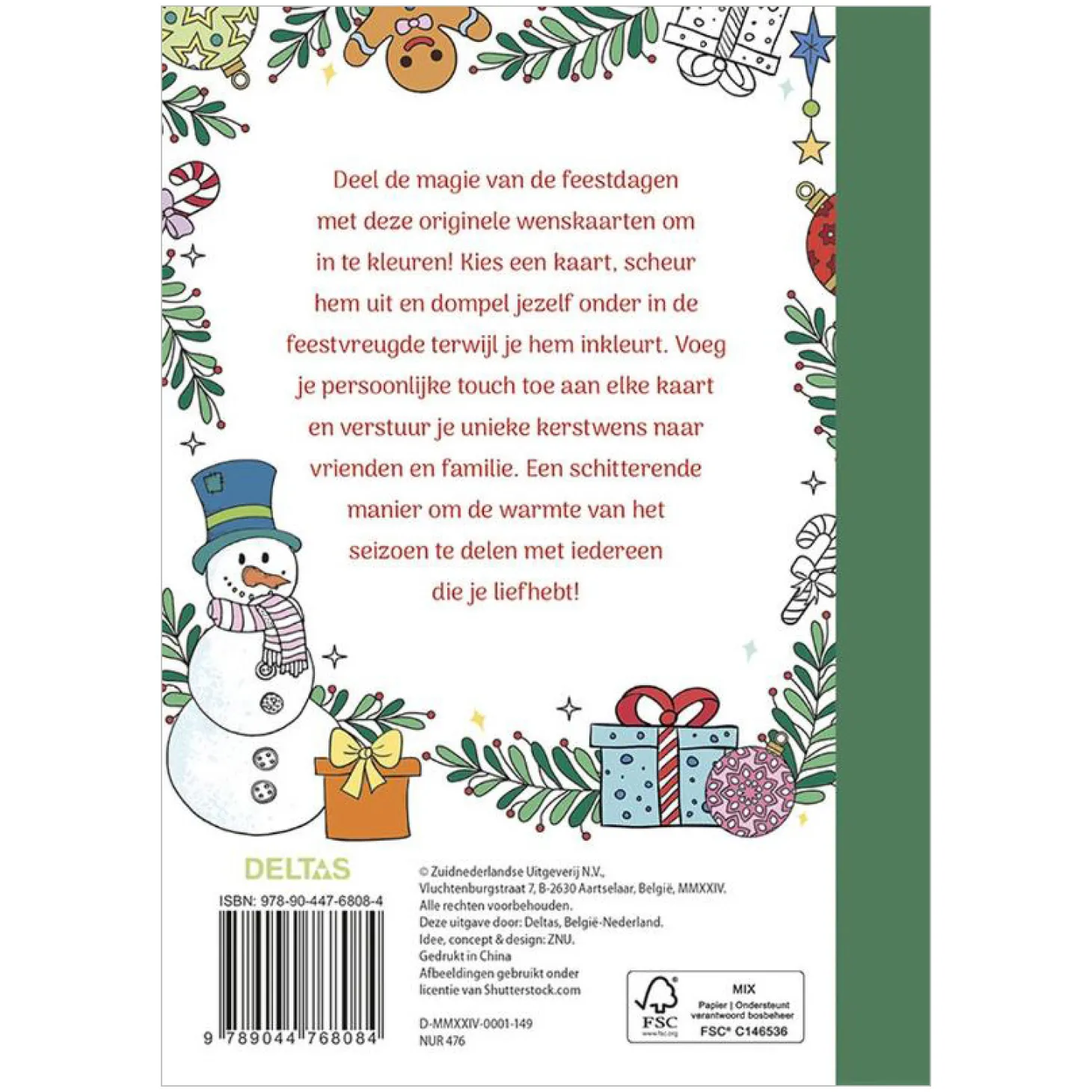 Wenskaarten om in te kleuren - Merry Christmas