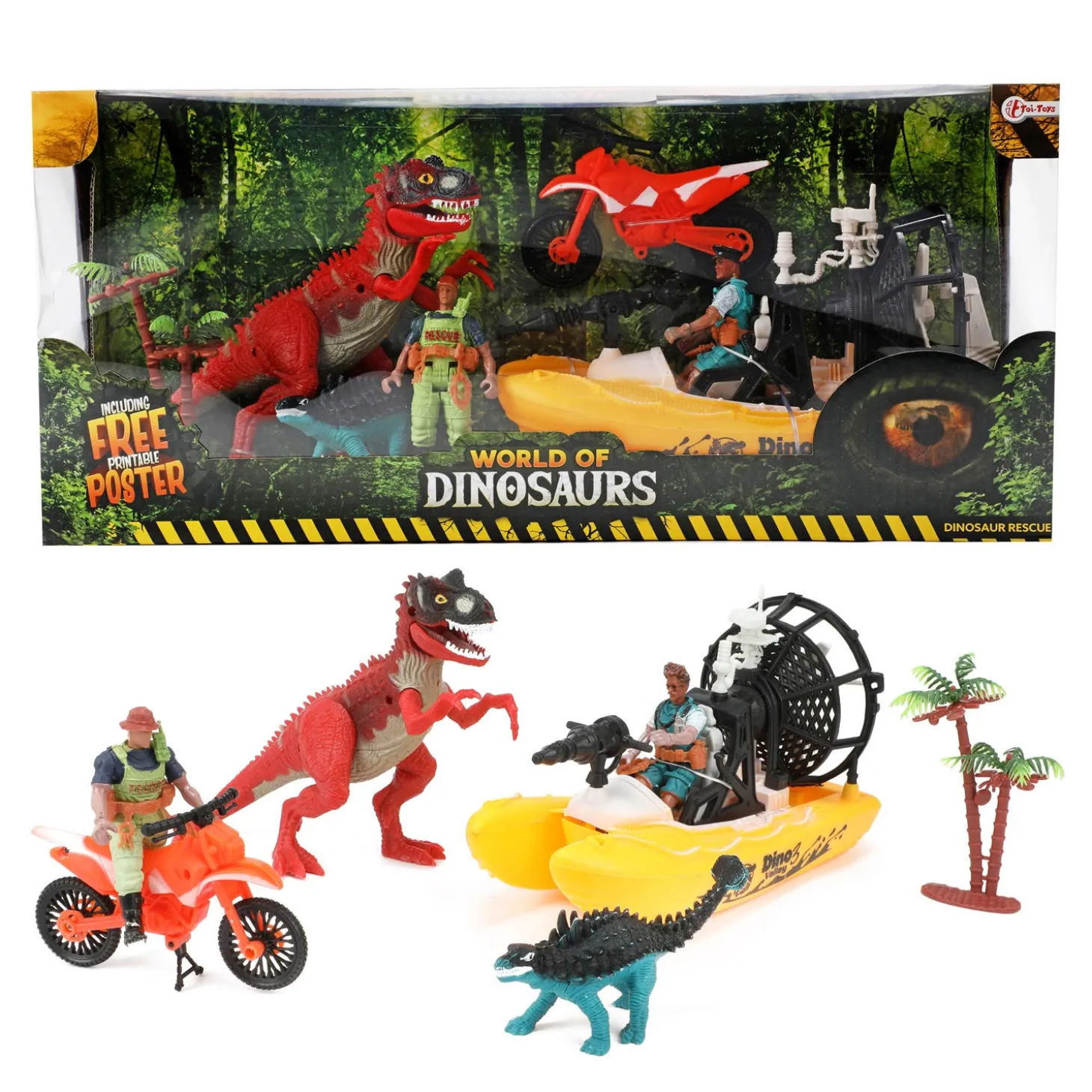 World of Dinosaurs Speelset - Boot en Motor met Dino's