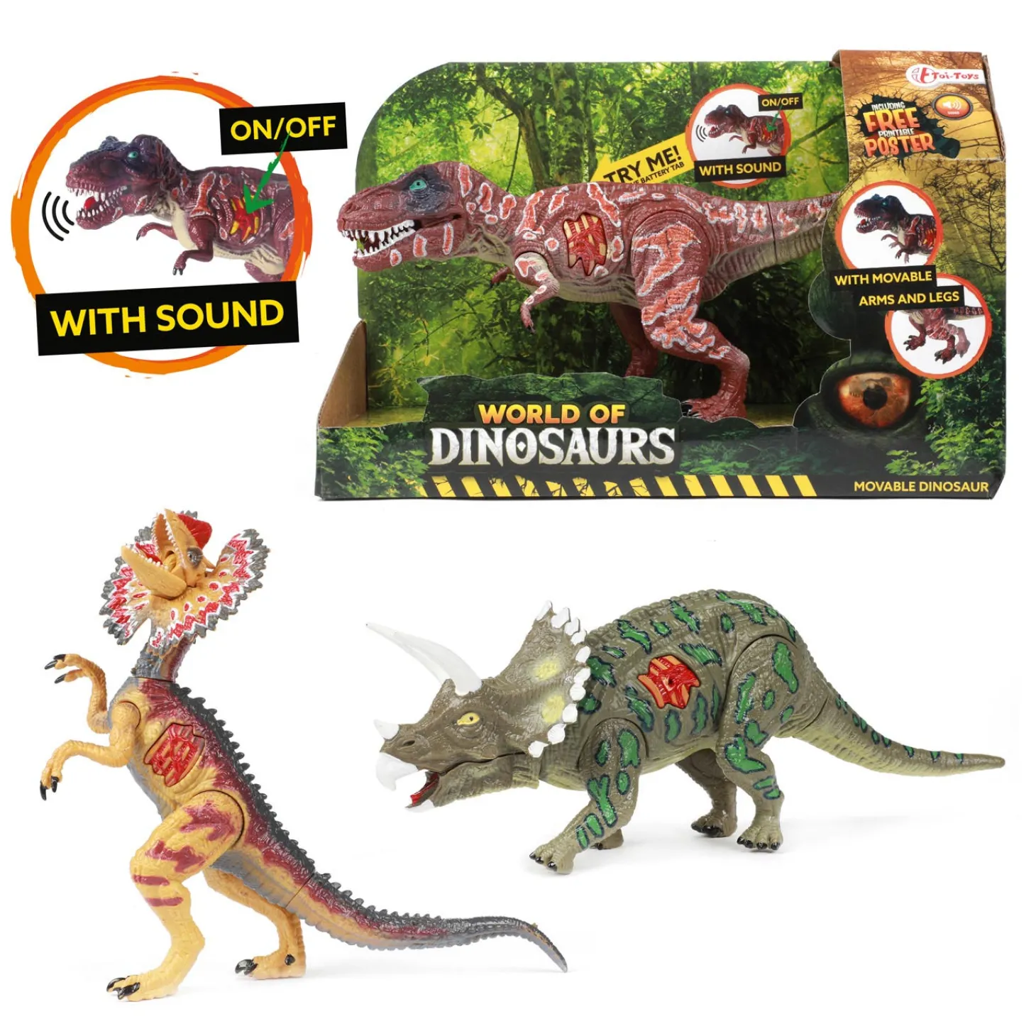 World of Dinosaurs T-Rex, Beweegbare Dino met Geluid