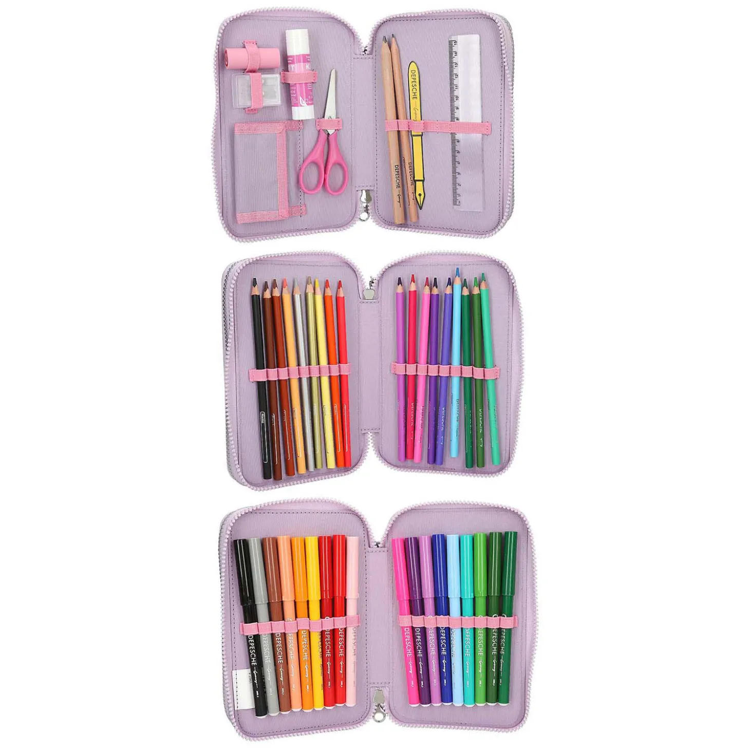 Ylvi 3-vaks Etui met Geborduurde Vleugels