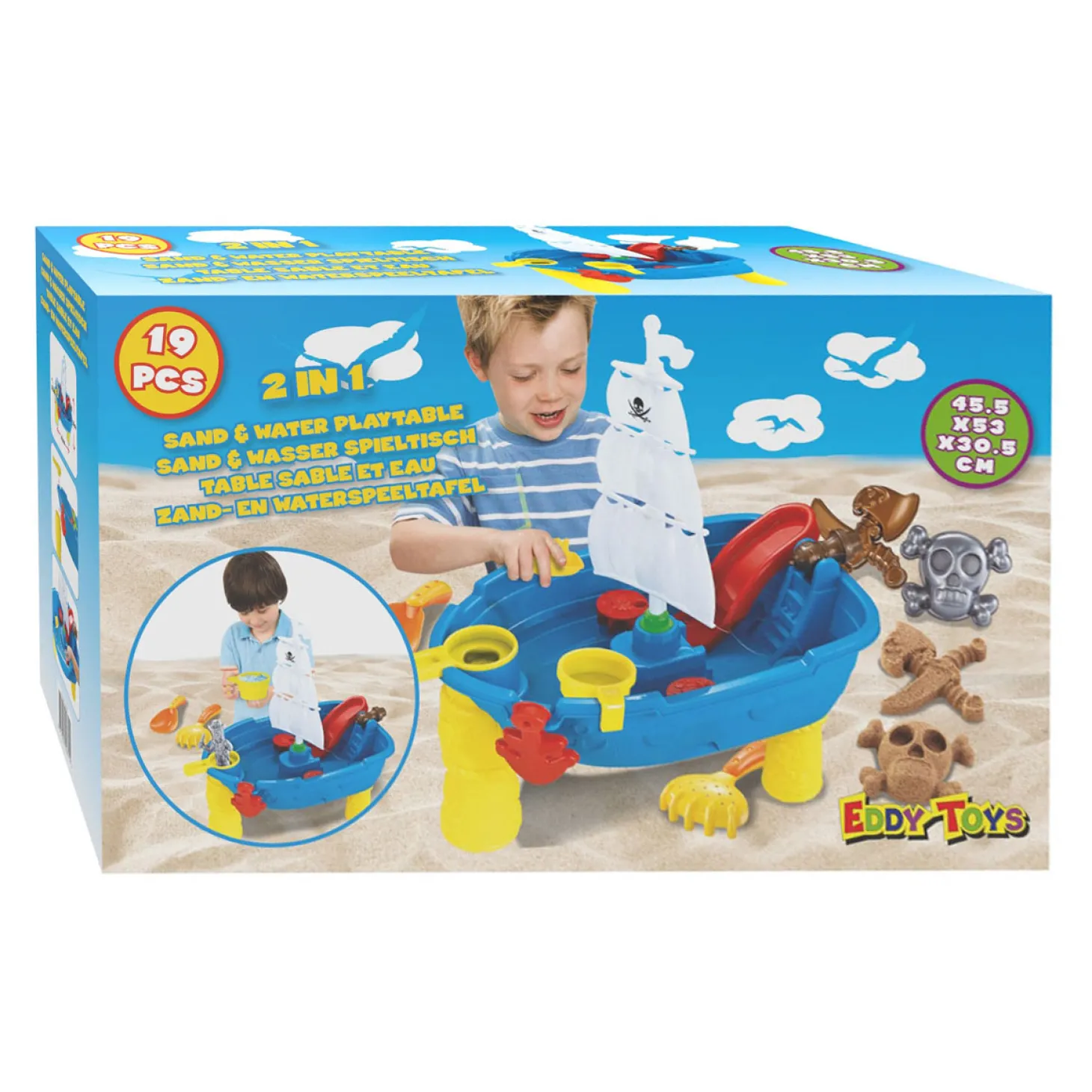 Zand - en Watertafel Piratenboot, 19dlg.