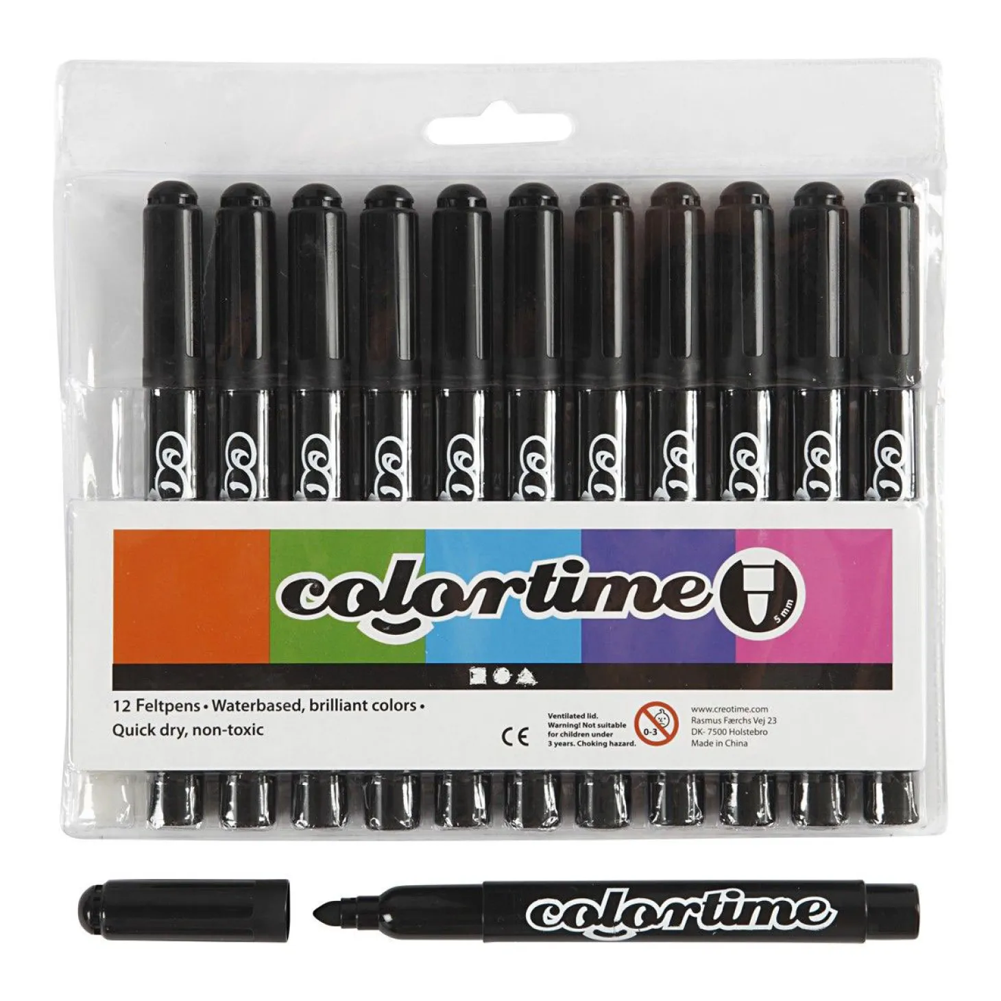 Zwarte Jumbo Stiften, 12st.