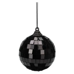Zwarte Kerstbal Spiegelbol, 12st.