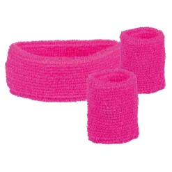 Zweetbanden Neon Roze, 3st.